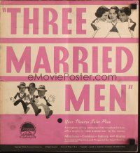 8m504 3 MARRIED MEN pressbook '36 Roscoe Karns, William Frawley, Lynne Overman