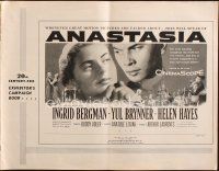 8m519 ANASTASIA pressbook '56 Yul Brynner, is Ingrid Bergman the missing Russian heiress!