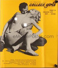 8m578 COLLEGE GIRLS pressbook '70 sexiest girl with cap, but no gown + lots of nude images!