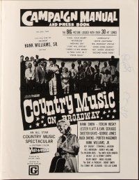 8m587 COUNTRY MUSIC ON BROADWAY pressbook '64 1st feature length all country picture, Hank Williams
