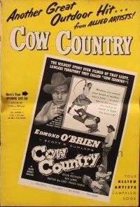 8m588 COW COUNTRY pressbook '53 Edmond O'Brien, love as violent as the lawless life they led!