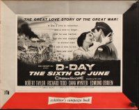 8m595 D-DAY THE SIXTH OF JUNE pressbook '56 Robert Taylor & sexy Dana Wynter in World War II