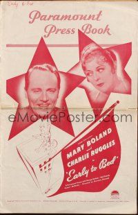 8m612 EARLY TO BED pressbook '36 Mary Boland, Charlie Ruggles sleepwalks!
