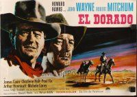 8m478 EL DORADO German pressbook '66 John Wayne, Robert Mitchum, different color cover art!