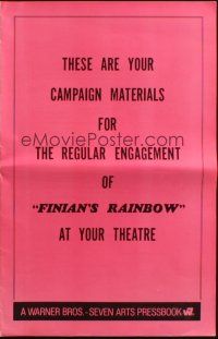 8m624 FINIAN'S RAINBOW pressbook '68 Fred Astaire, Petula Clark, directed by Francis Ford Coppola!