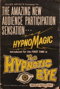8m704 HYPNOTIC EYE pressbook '60 Jacques Bergerac, cool hypnosis images, stare if you dare!