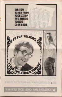 8m707 I LOVE YOU, ALICE B. TOKLAS pressbook '68 Peter Sellers eats turned-on marijuana brownies!