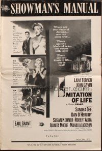 8m710 IMITATION OF LIFE pressbook '59 art of sexy Lana Turner, Sandra Dee, from Fannie Hurst novel