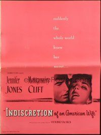 8m712 INDISCRETION OF AN AMERICAN WIFE pressbook '54 De Sica, Montgomery Clift, Jennifer Jones