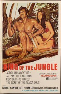 8m728 KING OF THE JUNGLE pressbook '70 Steve Hawkes as Tarzan, screenplay by Umberto Lenzi!