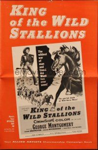 8m729 KING OF THE WILD STALLIONS pressbook '59 George Montgomery, the West blazed in gun-hot death!