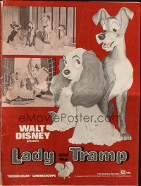 8m735 LADY & THE TRAMP pressbook R72 Walt Disney romantic canine dog classic cartoon!