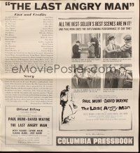 8m736 LAST ANGRY MAN pressbook '59 Paul Muni is a dedicated doctor from the slums exploited by TV!