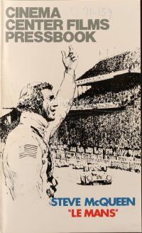 8m741 LE MANS pressbook '71 art of race car driver Steve McQueen waving at fans!