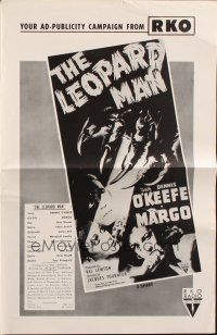 8m742 LEOPARD MAN pressbook R57 Jacques Tourneur, O'Keefe & Margo are victims of a strange killer!