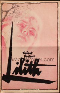 8m745 LILITH pressbook '64 Warren Beatty, before Eve, there was evil, & her name was Jean Seberg!