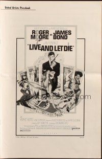 8m747 LIVE & LET DIE pressbook '73 Roger Moore as James Bond, art by Robert McGinnis!
