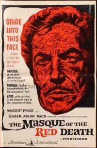 8m773 MASQUE OF THE RED DEATH pressbook '64 cool montage art of Vincent Price by Reynold Brown!