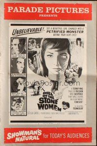 8m778 MILL OF THE STONE WOMEN pressbook '63 see a beautiful girl become a petrified monster!