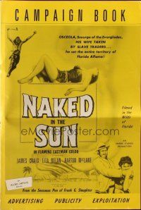 8m792 NAKED IN THE SUN pressbook '57 white slavery filmed in the wilds of Florida's jungles!
