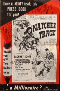 8m794 NATCHEZ TRACE pressbook '59 Zachary Scott, Irene James, you could win a million dollars!