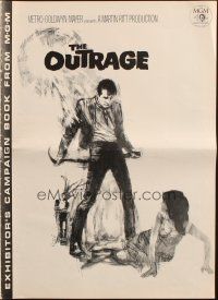 8m809 OUTRAGE pressbook '64 Paul Newman in a loose remake of Rashomon, different Kossin art!