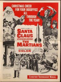 8m860 SANTA CLAUS CONQUERS THE MARTIANS pressbook '64 wacky fantasy, aliens, robots, Pia Zadora!