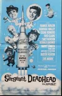 8m876 SERGEANT DEADHEAD pressbook '65 Frankie Avalon, Deborah Walley, Buster Keaton & cast!