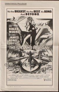 8m906 SPY WHO LOVED ME pressbook '77 art of Roger Moore as James Bond 007 by Bob Peak!