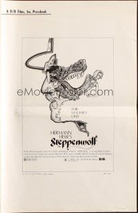 8m911 STEPPENWOLF pressbook '74 Max Von Sydow, for madmen only, really cool psychedelic artwork!