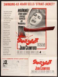 8m913 STRAIT-JACKET pressbook '64 crazy ax murderer Joan Crawford, directed by William Castle!