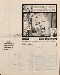 8m947 THREE FACES OF EVE pressbook '57 David Wayne, Joanne Woodward has multiple personalities!