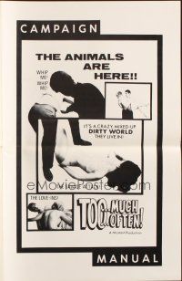 8m954 TOO MUCH TOO OFTEN pressbook '68 Doris Wishman, it's a crazy DIRTY WORLD they live in!