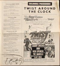 8m962 TWIST AROUND THE CLOCK pressbook '62 Chubby Checker in the first full-length Twist movie!