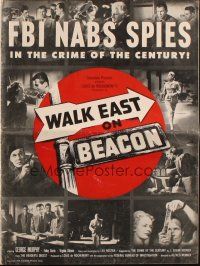 8m979 WALK EAST ON BEACON pressbook '52 J. Edgar Hoover, FBI nabs spies in the crime of the century