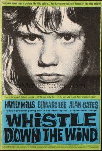 8m984 WHISTLE DOWN THE WIND pressbook '62 Bryan Forbes, Bernard Lee, close-up Hayley Mills!