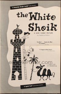 8m985 WHITE SHEIK pressbook '56 Federico Fellini's Lo Sceicco Bianco, wacky artwork!