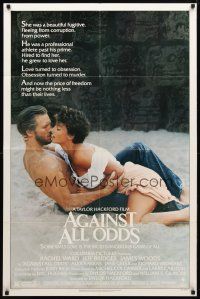 8p024 AGAINST ALL ODDS 1sh '84 Jeff Bridges makes out with Rachel Ward on the beach!