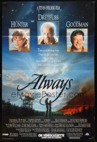 8p038 ALWAYS video 1sh '89 Steven Spielberg, Richard Dreyfuss, John Goodman, Holly Hunter!