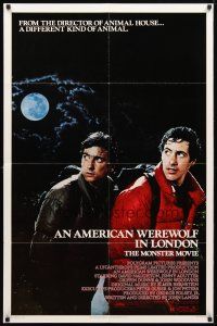 8p044 AMERICAN WEREWOLF IN LONDON 1sh '81 David Naughton, Griffin Dunne, directed by John Landis!