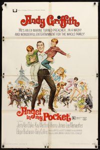 8p048 ANGEL IN MY POCKET 1sh '69 ex-Marine-turned-preacher Andy Griffith, Jerry Van Dyke