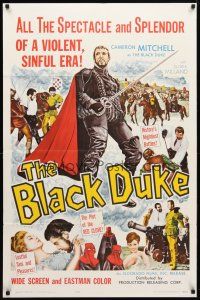 8p099 BLACK DUKE 1sh '64 cool artwork of Cameron Mitchell in the title role!