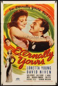 8p253 ETERNALLY YOURS 1sh R40s Loretta Young & David Niven want old fashioned love!