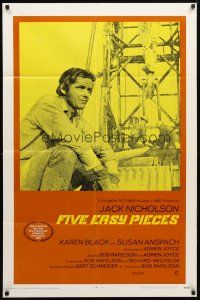 8p272 FIVE EASY PIECES int'l 1sh '70 great image of Jack Nicholson, directed by Bob Rafelson!