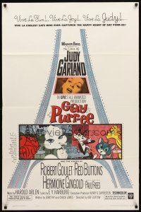 8p297 GAY PURR-EE 1sh '62 Judy Garland, Robert Goulet, Red Buttons, cartoon cats!