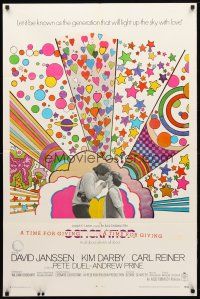 8p298 GENERATION 1sh '70 David Janssen, Kim Darby, great colorful artwork!