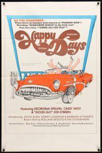 8p344 HAPPY DAYS 1sh '74 Georgina Spelvin, Cindy West, wacky drive-in sex art!