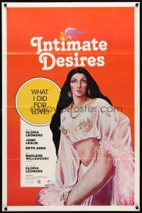 8p392 INTIMATE DESIRES 1sh '78 art of sexy star & director Gloria Leonard!