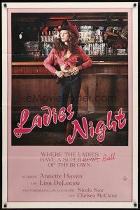 8p423 LADIES NIGHT 1sh '80 great urban cowboy-like image of Annette Haven!
