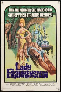 8p424 LADY FRANKENSTEIN 1sh '72 La figlia di Frankenstein, sexy Italian horror!
